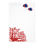Blauer und roter tropischer Angelfish Büropapiere