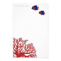 Blauer und roter tropischer Angelfish büropapier