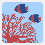 Blauer und roter tropischer Angelfish Sticker