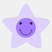 Blauer violetter Smiley Sticker