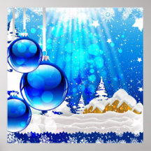 Blauer Winter-Druck Plakate