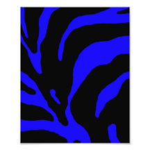 Blauer Zebra-Streifen-Tierdruck Foto Drucke