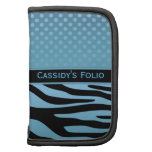 Blauer Zebra und Tupfen Folio Planer