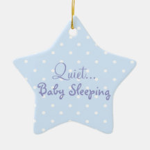 Blaues Babyschlafentürzeichen Ornament