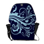 Blaues BlumenChic Kurier Tasche