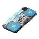Blaues boombox iPhone 4 etuis