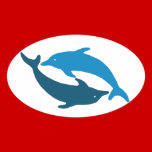 Blaues Delphin-Duo aufkleber