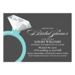 Blaues Diamant-Ring-Brautparty Einladungen