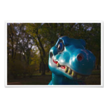Blaues Dinosaurier-Grinsen Foto Drucke