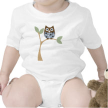 Blaues Eulen-Baby Baby Strampler