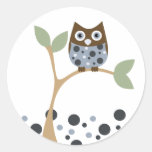Blaues Eulen-Baby Runder Sticker