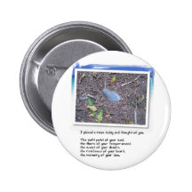 Blaues Feder-und Liebe-Gedicht Buttons