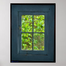 Blaues Fenster Posterdruck