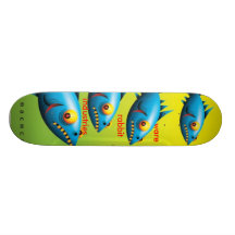 Blaues fishez skateboardbrett