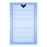 Blaues Folien-Herz gezeichnetes Briefpapier Druckpapiere