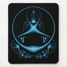 Blaues Fraktal Mousepad