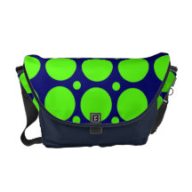 Blaues Grün-Polka-Punkt-Rickshaw-Bote-Tasche Kurier Taschen