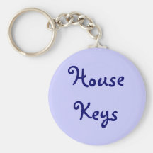 Blaues Haus befestigt Keychain Schlüsselanhänger