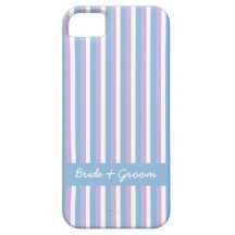 Blaues lila Weiß Stripes blaues Hochzeit iPhone 5 Hülle Fürs iPhone 5