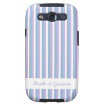 Blaues lila Weiß Stripes weißes Wedding Samsung