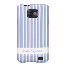 Blaues lila Weiß Stripes weißes Wedding Samsung Samsung Galaxy S2 Case