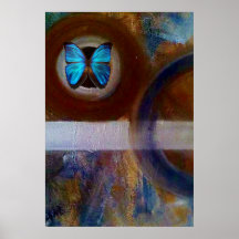 Blaues Morpho Schmetterlings-Plakat