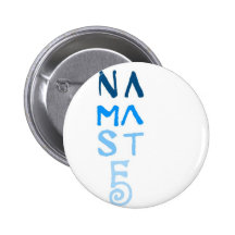 Blaues Namaste Wort Anstecknadelbuttons