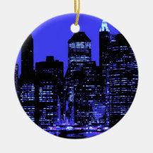 Blaues New York City Ornamente
