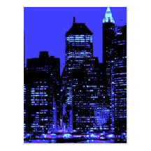 Blaues New York City Postkarte