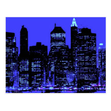 Blaues New York City Postkarten