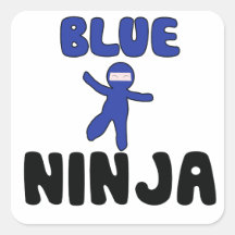Blaues Ninja Quadratsticker
