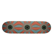 Blaues orange Sonnendurchbruch-Fraktal Skateboardbretter