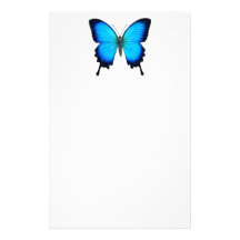 Blaues Papilio Ulysses Schmetterlings-Briefpapier Personalisierte Druckpapiere