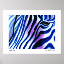 Blaues Plakat des Zebra durch Lee Vandergrift