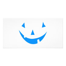 Blaues Punkin stellen Halloween-Entwurf gegenüber Fotokartenvorlagen