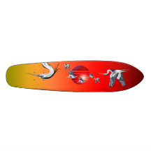 Blaues Reiher-im Flug Skateboard Personalisiertes Skateboard