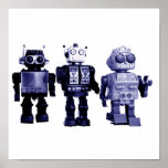 blaues Roboterplakat
