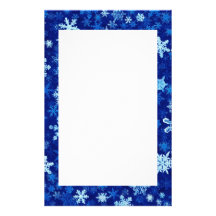 Blaues Schneeflocke-Briefpapier Personalisierte Druckpapiere