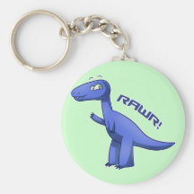 Blaues T-Rex Schlüsselanhänger