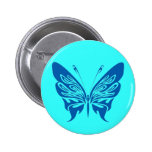 BLAUES TÄTOWIERUNGS-SCHMETTERLINGS-GRAFIK-LOGO BUTTONS