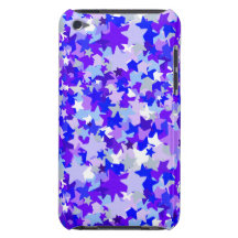 Blaues u. lila SterneConfettimuster iPod Touch Case