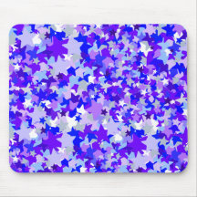 Blaues u. lila SterneConfettimuster Mauspads