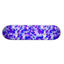 Blaues u. lila SterneConfettimuster Skateboard Deck