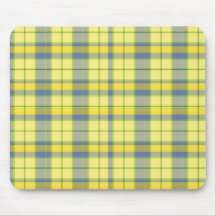 Blaues und gelbes kariertes Mousepad