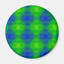 Blaues und grünes Retro abstraktes Magnete