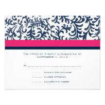 Blaues und rosa Hochzeit UAWG Ankündigungskarte