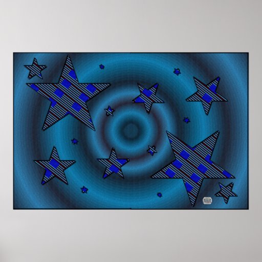 Blaues US Flagge Posterdruck