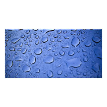 Blaues Wasser-Tröpfchen gemasert Bild Karte