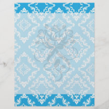 blaues weißes Diamantdamastmuster Individuelle Flyer