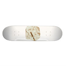 Bleistift-Skizze Sepia des akustischen Gitarristen Personalisiertes Skatedeck